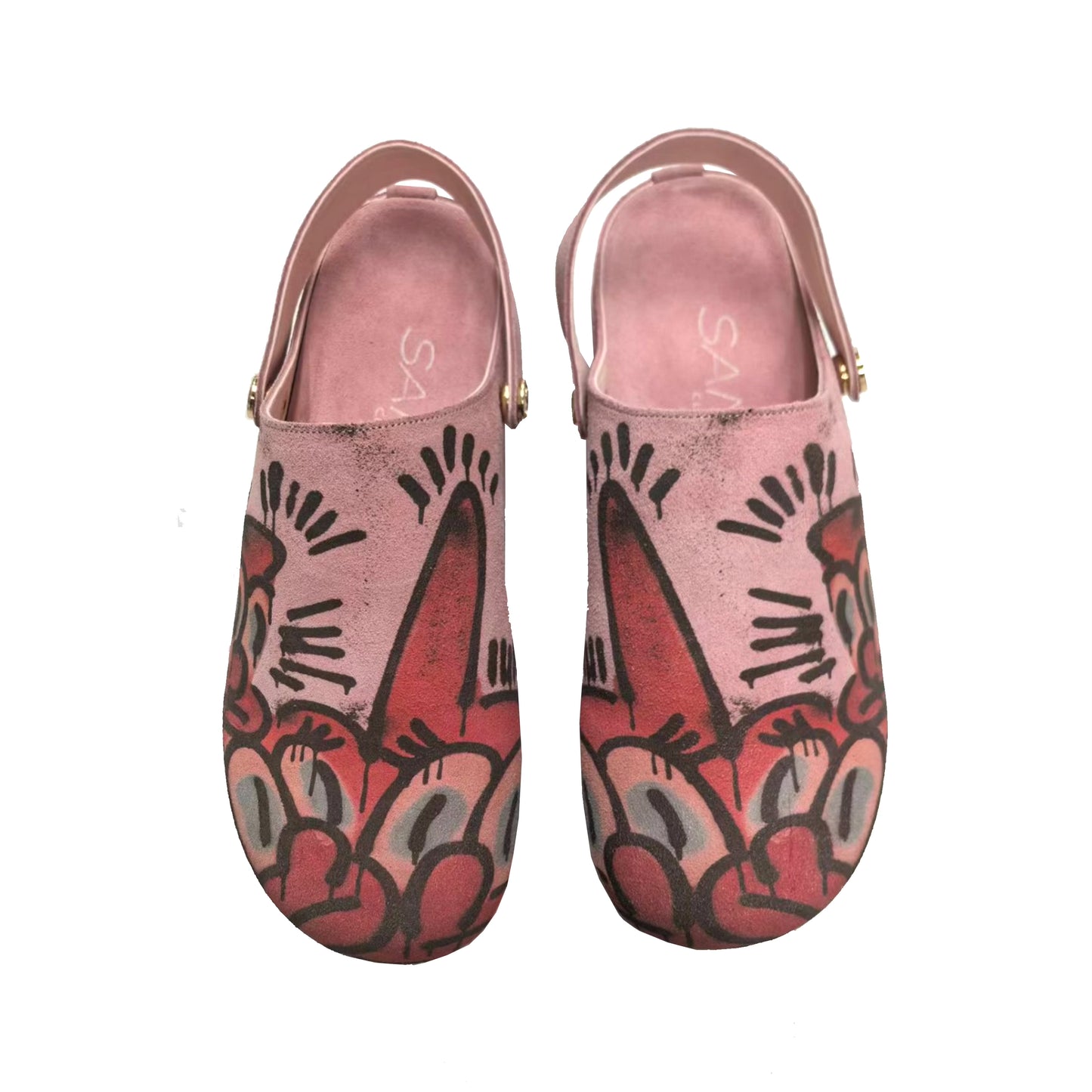 Pink SANYA CLOGS X SLAWN ART